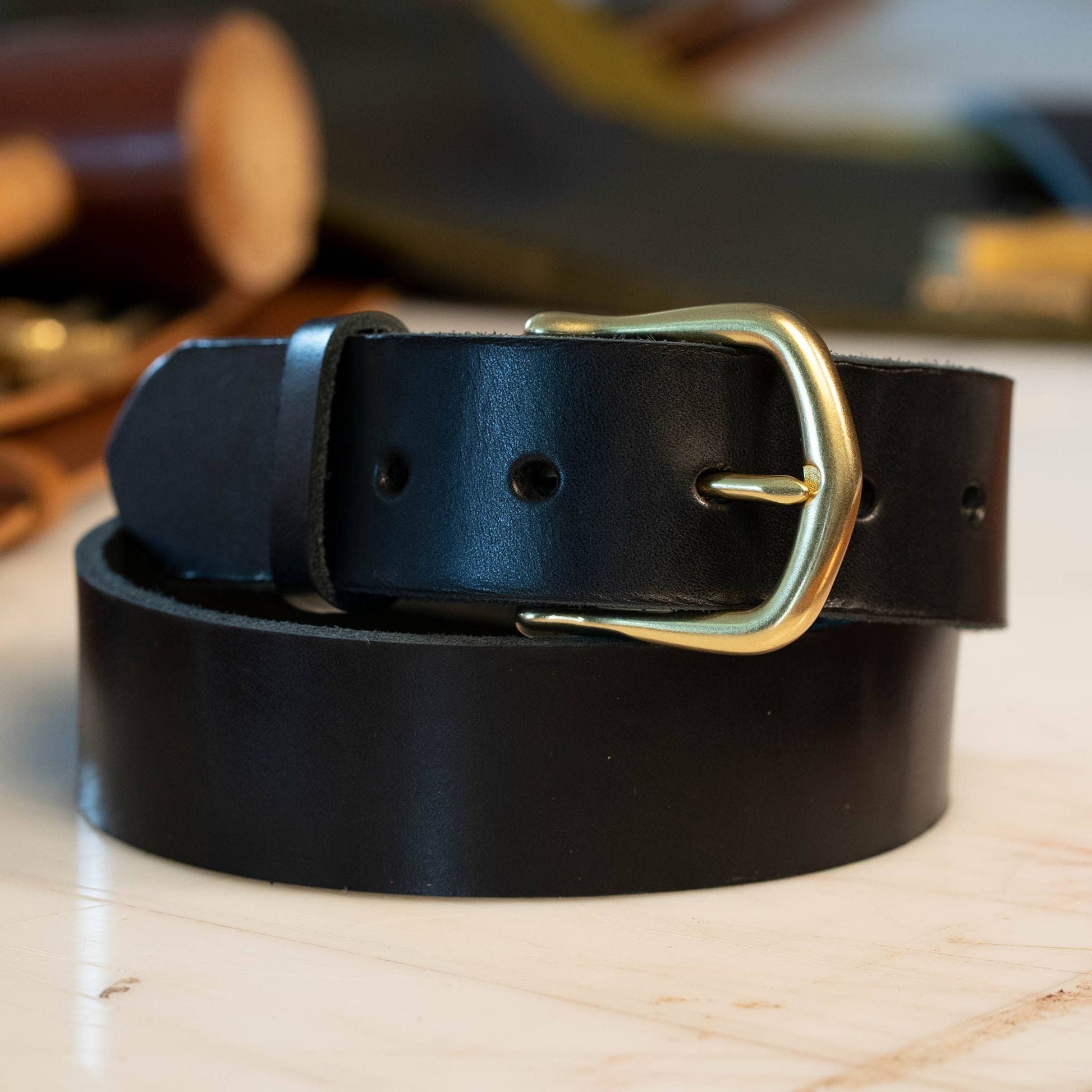 Heritage Black Leather Belt (Frame Buckle) Heritage Black Leather Belt (Frame Buckle)
