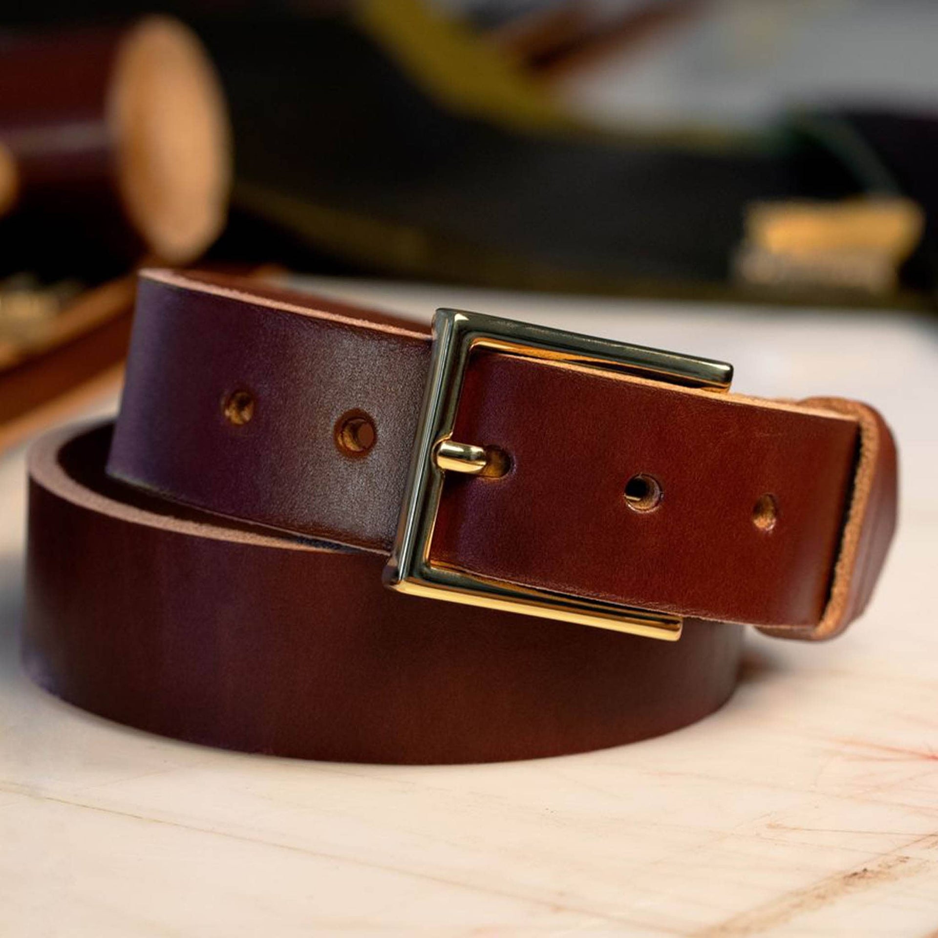 British Brown Dress Leather Belt
