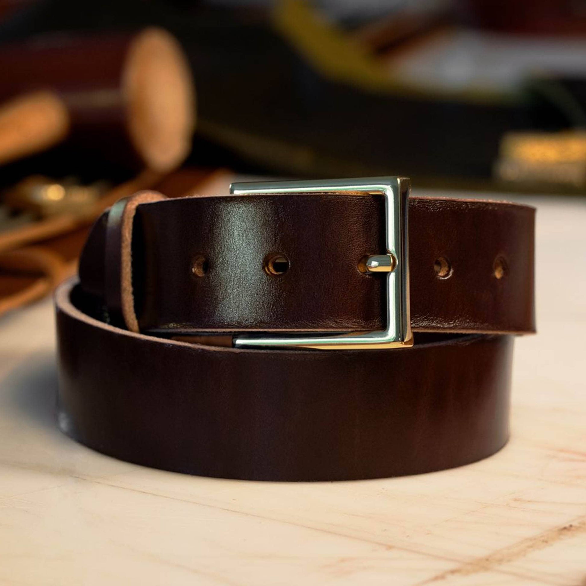 Cavalier – Havana Leather Belt (Dress Buckle) Cavalier – Havana Leather Belt (Dress Buckle)