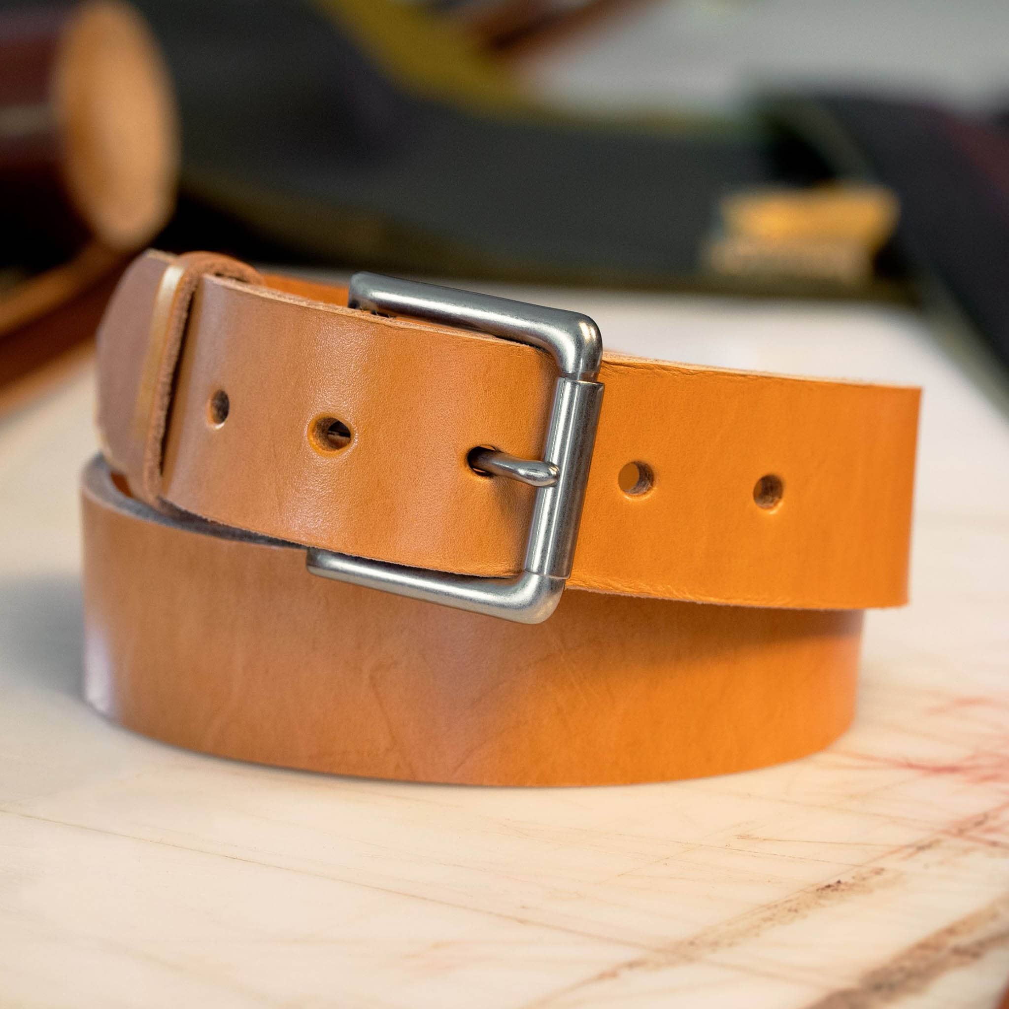 London Tan Leather Belt | Handmade Full Grain USA Belt – Amopelle Co.