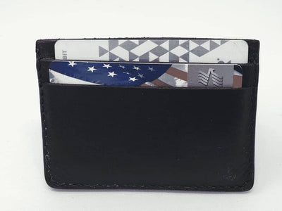 Black Leather Card Holder - Amopelle Co.