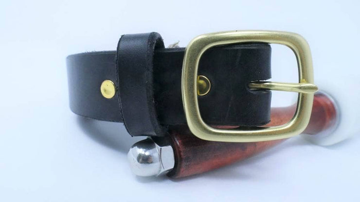The Damon Belt - Black & Brown - Brass & Nickle - Amopelle Co.