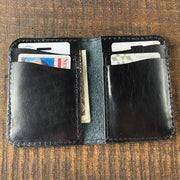 The Director's Vertical Wallet - Black English Bridle - Amopelle Co.