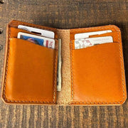 The Director's Vertical Wallet - Chestnut English Bridle - Amopelle Co.