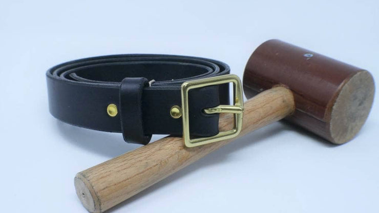 The Hector Belt - Black & Brown - Brass & Nickle - Amopelle Co.