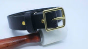 The Hector Belt - Black & Brown - Brass & Nickle - Amopelle Co.