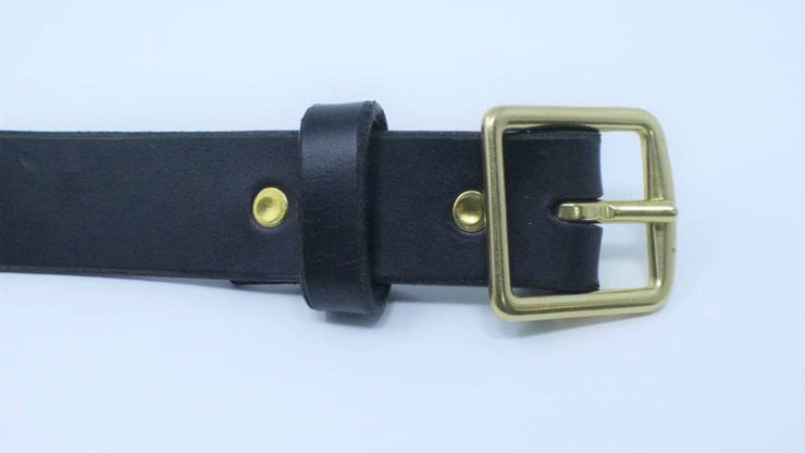The Hector Belt - Black & Brown - Brass & Nickle - Amopelle Co.