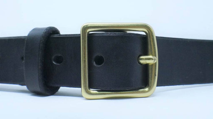 The Hector Belt - Black & Brown - Brass & Nickle - Amopelle Co.