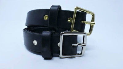 The Hector Belt - Black & Brown - Brass & Nickle - Amopelle Co.